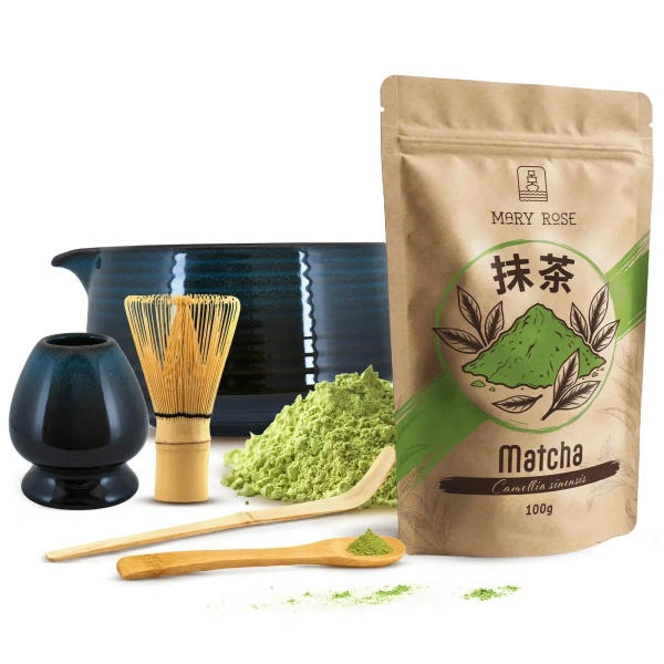 Conjunto de preparação de chá Matcha: matcha 100g + acessórios
