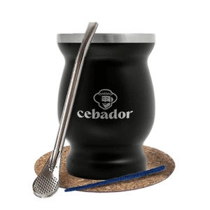 Conjunto de acessórios para erva-mate: calabaza térmica TermoMate + bombilla