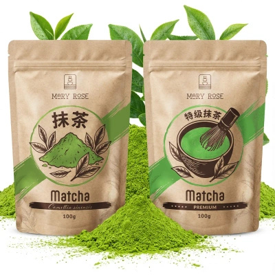 Conjunto de 2 chás matcha da China: premium + culinário