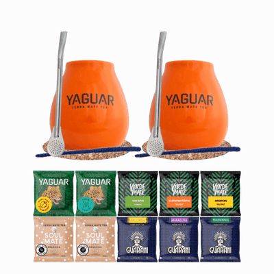 Conjuto de Erva Mate 10x50g 2x Calabaza + 2x Bombilla
