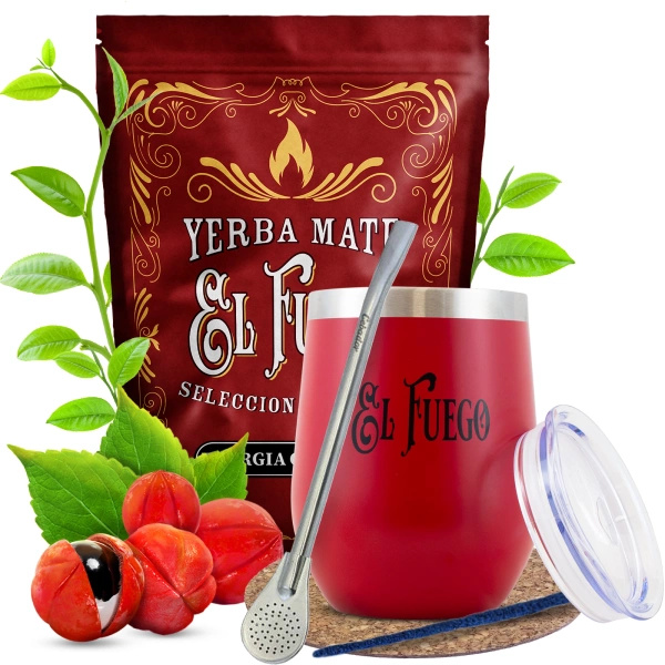 Conjuto de Erva Mate El Fuego Energia Guarana 0,5kg