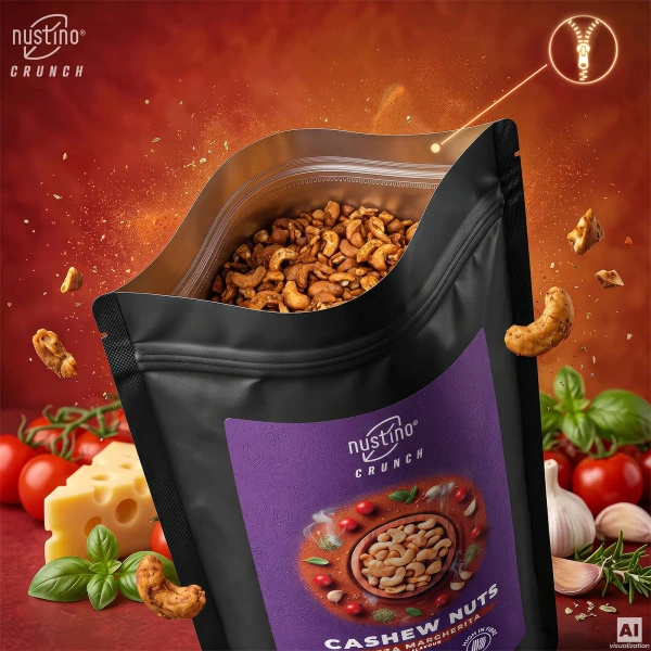 Nustino Crunch – Cajus torrados – Pizza Margherita Flavour 200 g