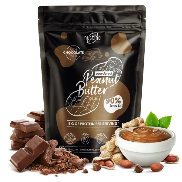 Nustino – Manteiga de amendoim em pó – Chocolate (sem adição de açúcar) 400 g