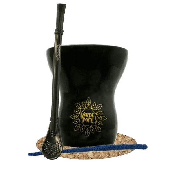 Conjunto de Acessórios para Erva Mate: Calabaza + Bombilla