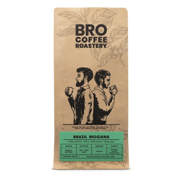 Bro Coffee Roastery – Café em grão inteiro Brazil Mogiana Premium 400 g