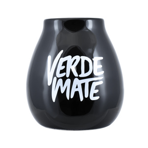 Cuia de cerâmica para mate com logótipo Verde Mate (preta) 350 ml