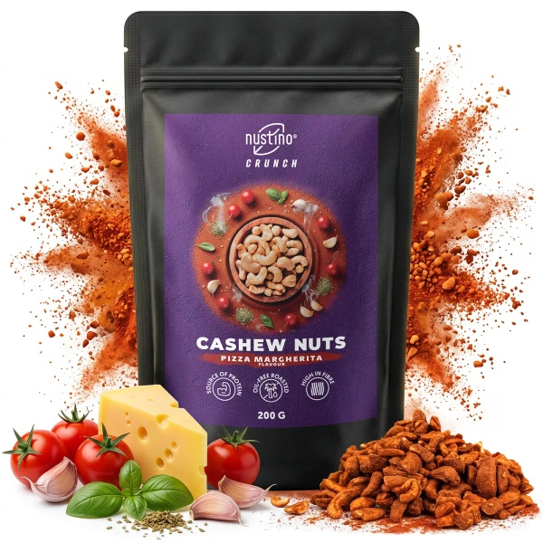 Nustino Crunch – Cajus torrados – Pizza Margherita Flavour 200 g