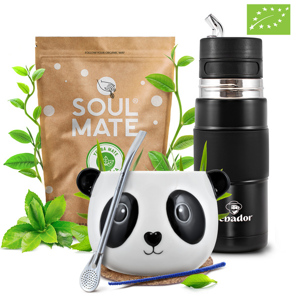 Conjuto de Erva Mate Soul Mate Elaborada 500g 0,5kg Yerbomos + Calabaza + Bombilla
