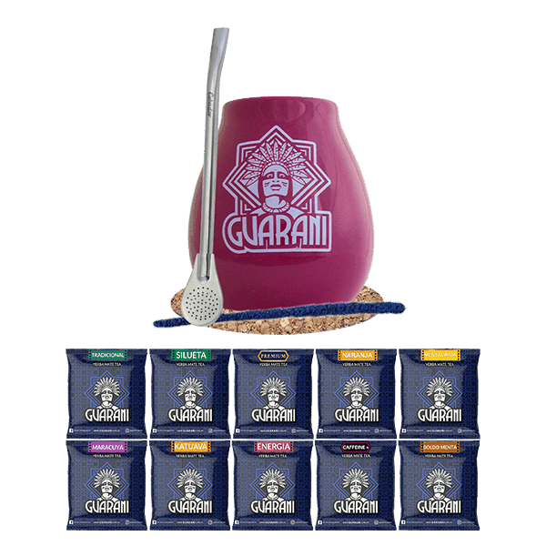 Conjuto de Erva Mate 10x50g Calabaza + Bombilla