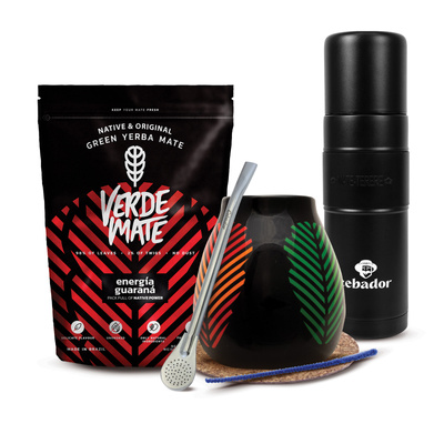 Conjuto de Erva Mate Verde Mate 400g 0,4kg Yerbomos XL + Calabaza + Bombilla