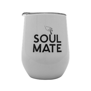 TermoLid – copo térmico para erva mate com tampa – Soul Mate (branco) – 350 ml