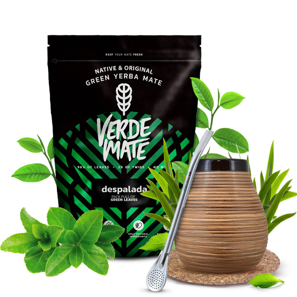 Conjuto de Erva Mate Verde Mate 400g 0,4kg Calabaza + Bombilla