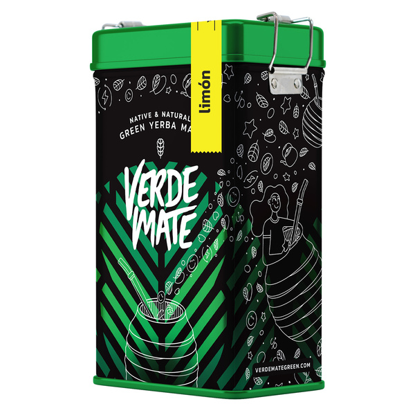 Yerbera – Lata metálica + Verde Mate Green Limón 0,5 kg