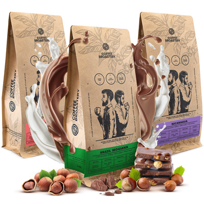 Conjunto de café Bro Coffee Roastery Costa Rica San Rafael + Nicaragua Colibrí Azul + Brazil Samba 3x1kg (3kg)
