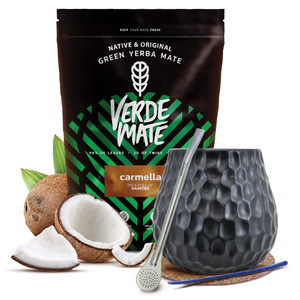 Conjuto de Erva Mate Verde Mate 500g 0,5kg Calabaza + Bombilla
