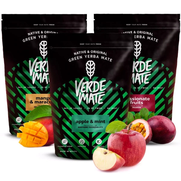 Yerba mate set Verde Mate Green fruity 3x500 1.5kg