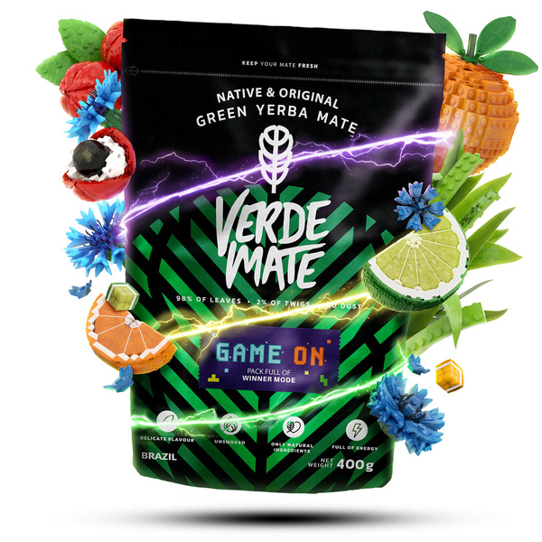 Conjuto de Erva Mate Verde Mate Game On 400g 0,4kg Calabaza + Bombilla