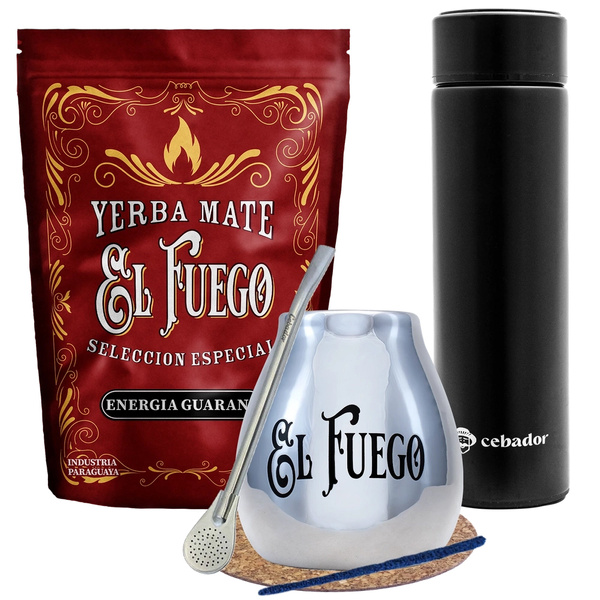 Conjunto de garrafas térmicas Yerba Mate El Fuego Energia 500g