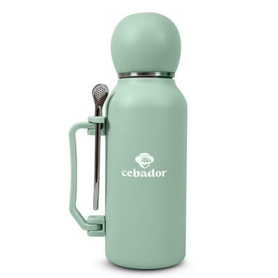 YerbaGo – Garrafa térmica com cuia e bombilla 1,3 L – pistache