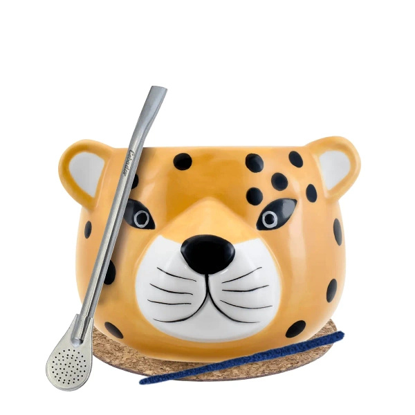 Yerba Mate Matero Gourd Gatito Bombilla set