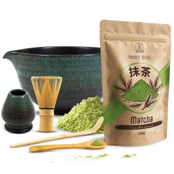 Conjunto de preparação de chá Matcha: matcha 100g + acessórios