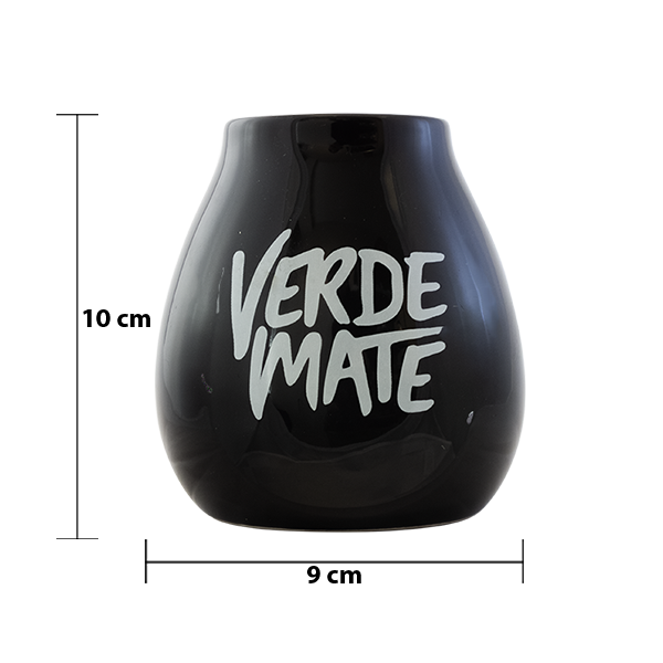 Cuia de cerâmica para mate com logótipo Verde Mate (preta) 350 ml