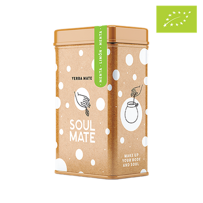 Yerbera – Lata metálica + Soul Mate Orgánica Menta Limon 0,5 kg