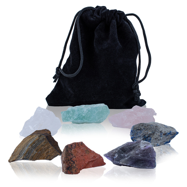 Conjunto de 7 pedras dos chakras – em uma bolsa
