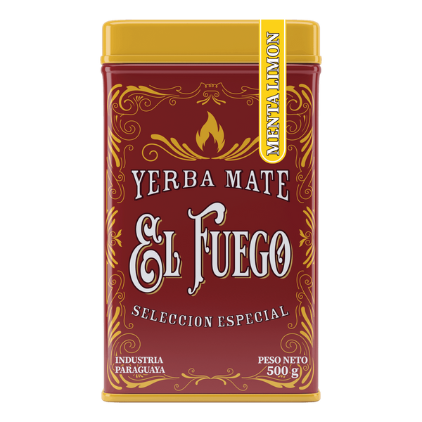 Yerbera – Lata metálica + El Fuego Menta Limon 0,5 kg