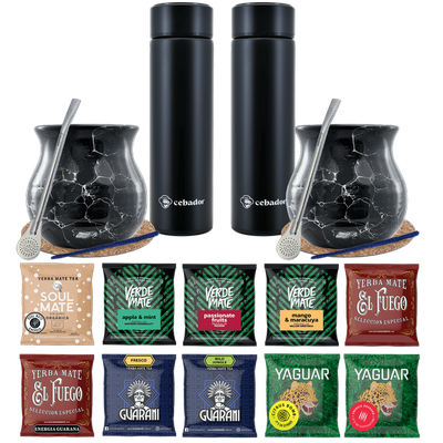 Yerba Mate Thermos Bombilla Set for Two 500g