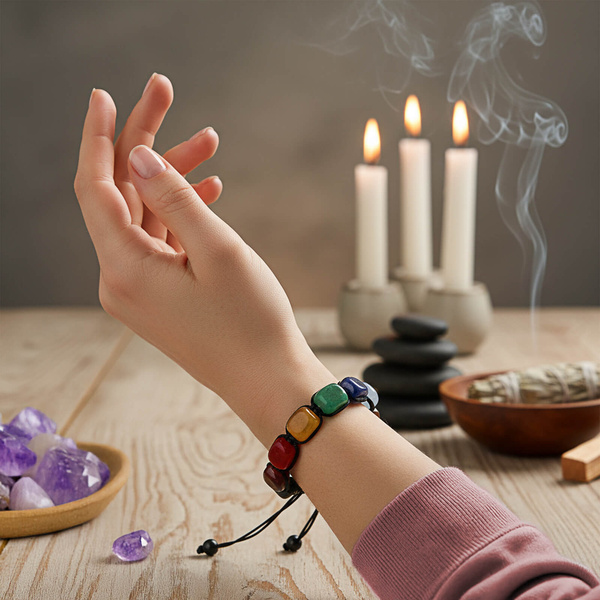 Pulseira "Sete Chakras" – no cordão