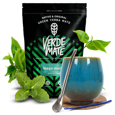 Conjuto de Erva Mate Verde Mate 500g 0,5kg Calabaza + Bombilla