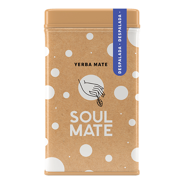 Yerbera – Lata metálica + Soul Mate Orgánica Despalada 0,5 kg
