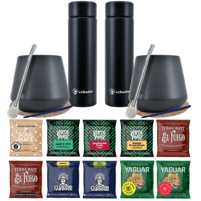 Yerba Mate Thermos Bombilla Set for Two 500g