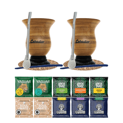 Conjuto de Erva Mate 10x50g 2x Calabaza + 2x Bombilla