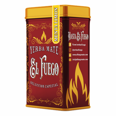 Yerbera – Lata metálica + El Fuego Menta Limon 0,5 kg