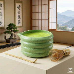 Conjunto-presente: matcha premium + matchawan + acessórios de bambu
