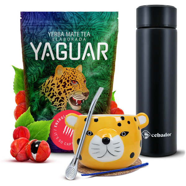 Yerba Mate Yaguar Energia 500g calabash thermos set
