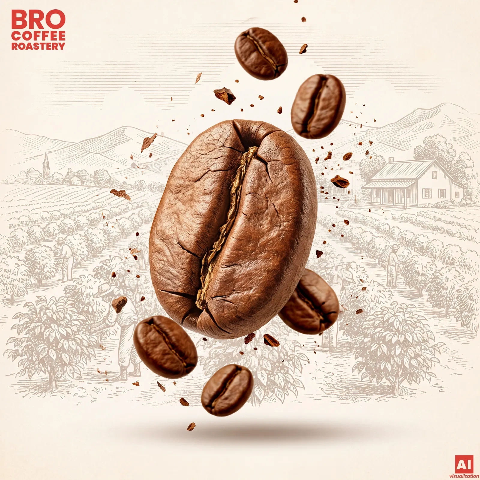 Grãos de arábica e robusta - Bro Coffee Roastery Crema Tango
