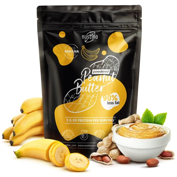 Conjunto de manteiga de amendoim em pó Nustino: Classic + Banana 2x400g