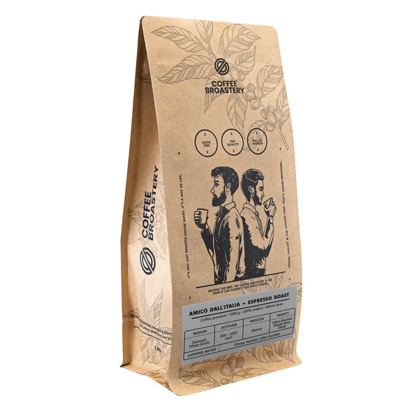 Bro Coffee Roastery - Café em grão inteiro Amico dall'Italia Espresso Roast 1kg