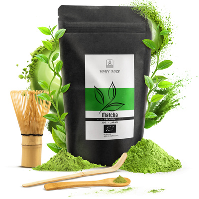 Conjunto PREMIUM para preparar chá matcha: matcha BIO japonesa 30g + acessórios