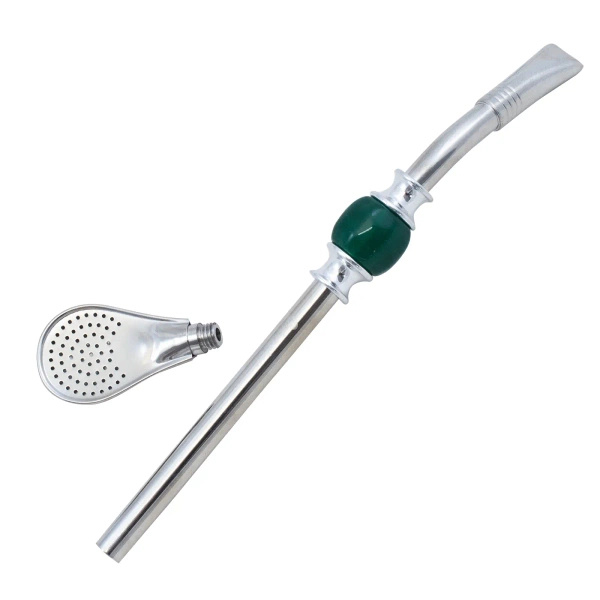 Bombilla Grande with green stone