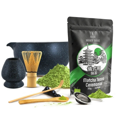 Conjunto cerimonial para preparar chá matcha: matcha BIO japonesa 30g + acessórios