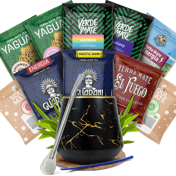 Conjunto Yerba Mate: amostras 10x50g Calabaza + Bombilla