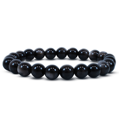 Pulseira com obsidiana prateada
