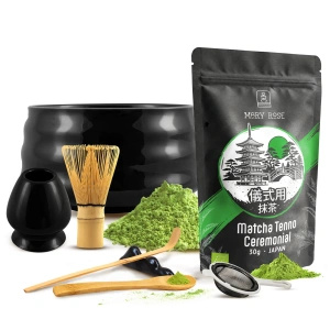 Conjunto cerimonial para preparar chá matcha: matcha BIO japonesa 30g + acessórios