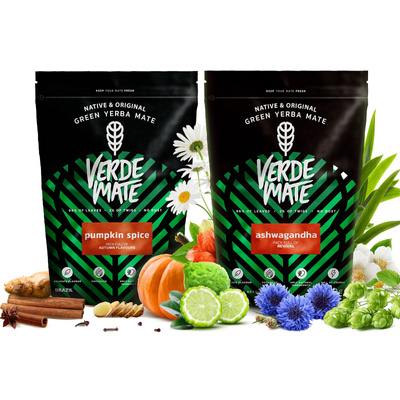 Conjuto de Erva Mate Verde Mate: Ashwagandha + Pumpkin Spice
