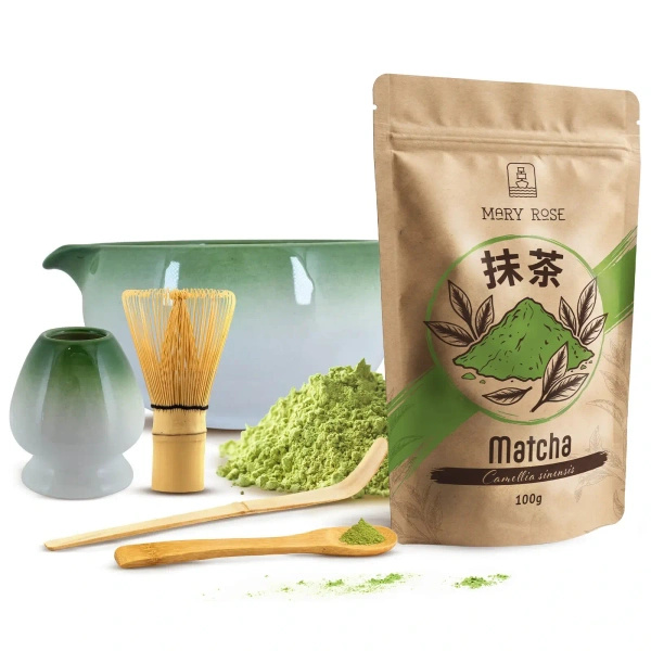 Conjunto de preparação de chá Matcha: matcha 100g + acessórios