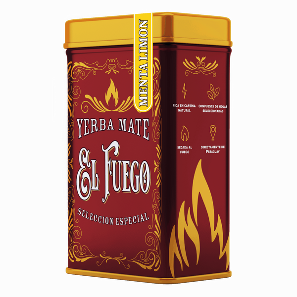 Yerbera – Lata metálica + El Fuego Menta Limon 0,5 kg